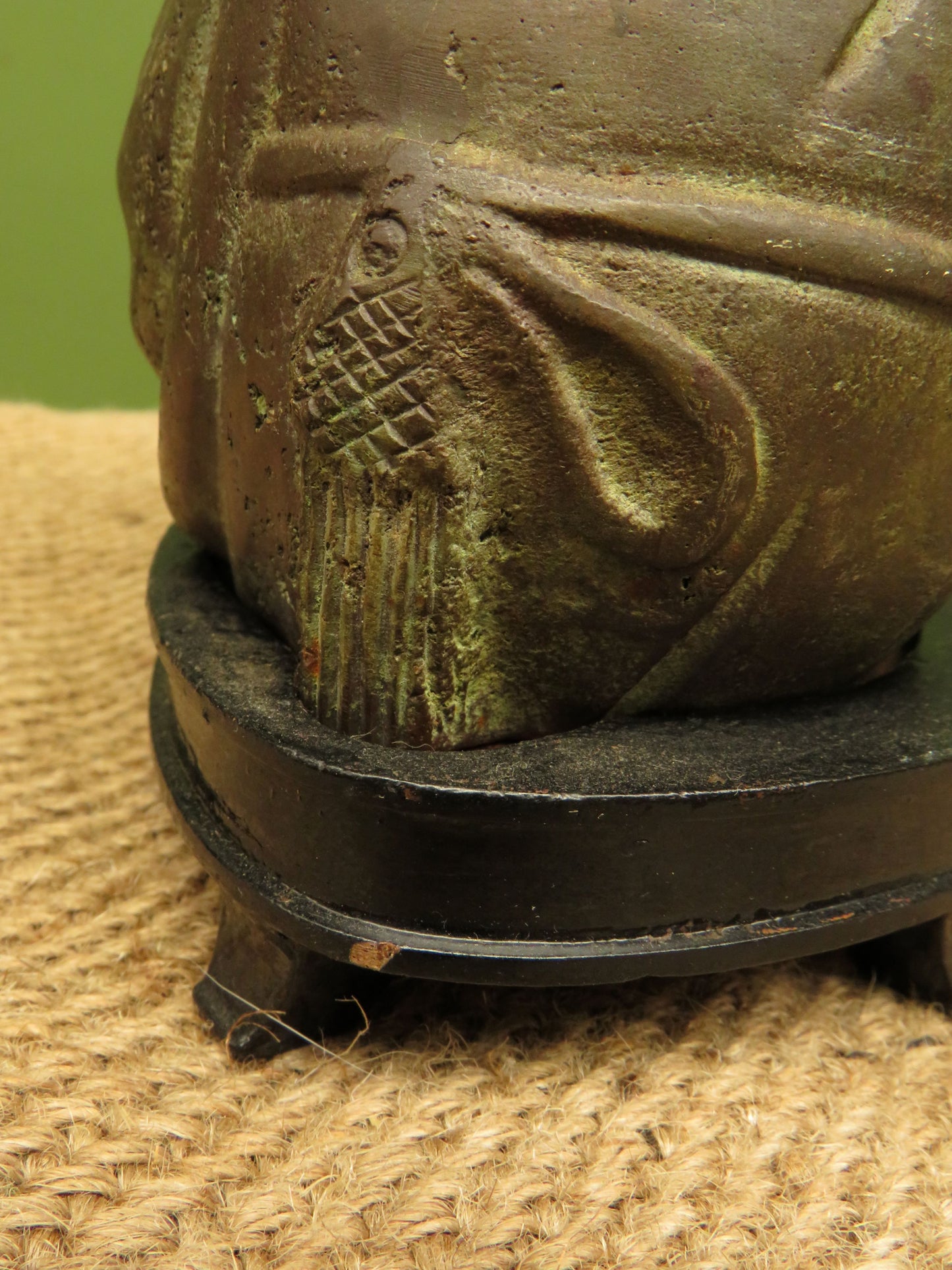 Old Oriental Bronze Seated Monk Figurine