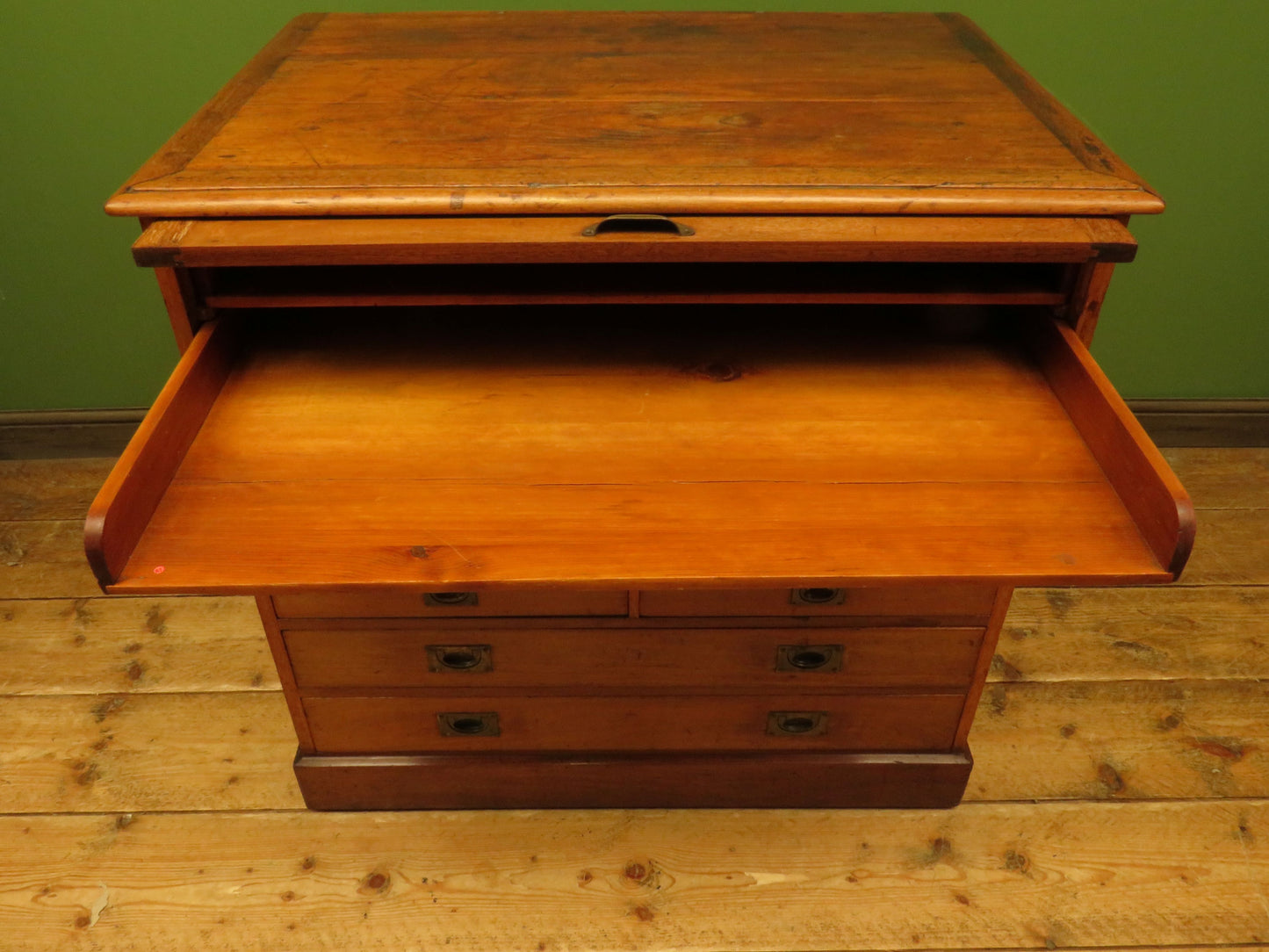 Antique Architects Plan Chest, Printers Bank of Drawers