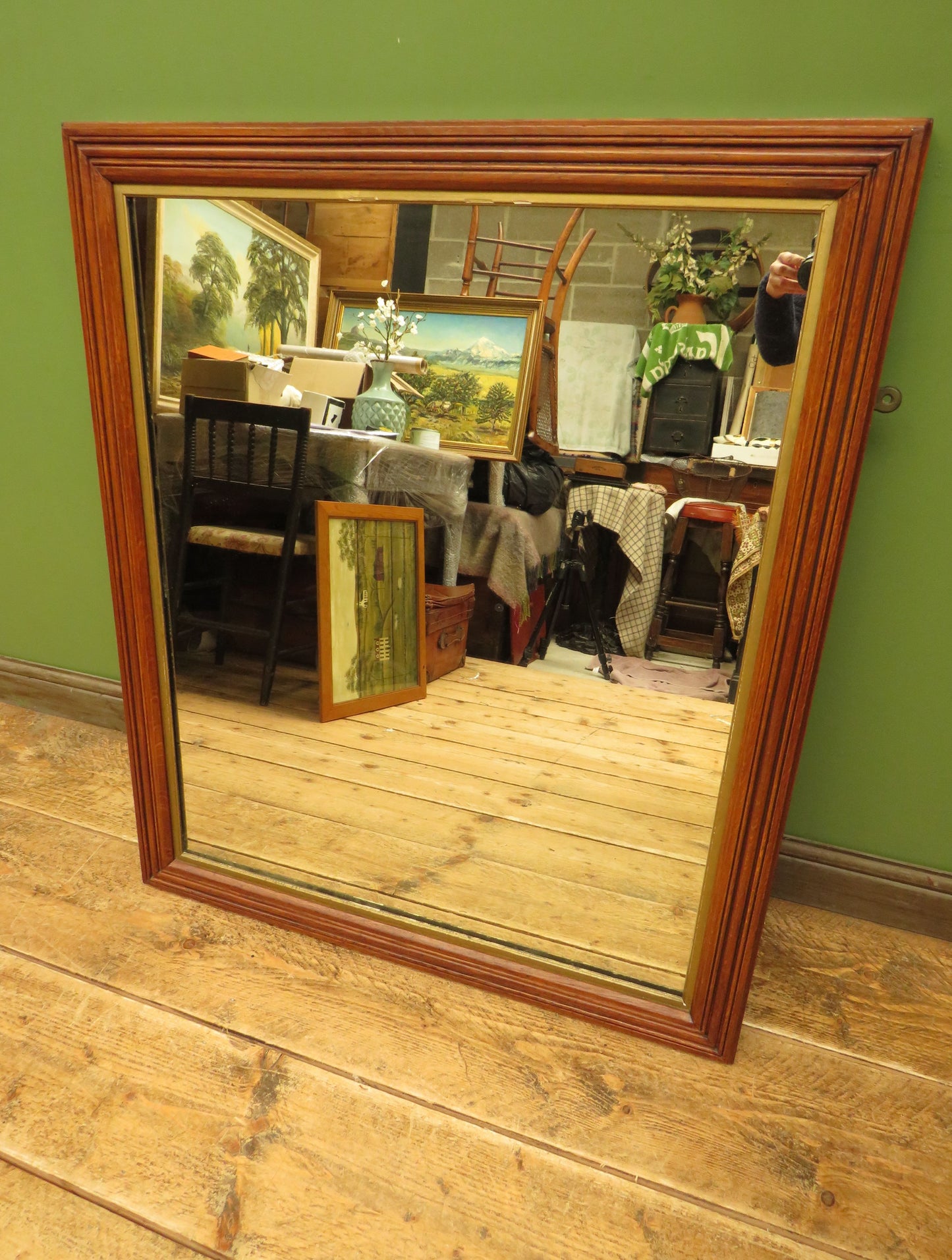 Large Antique Oak GWR Paddington Station Mirror