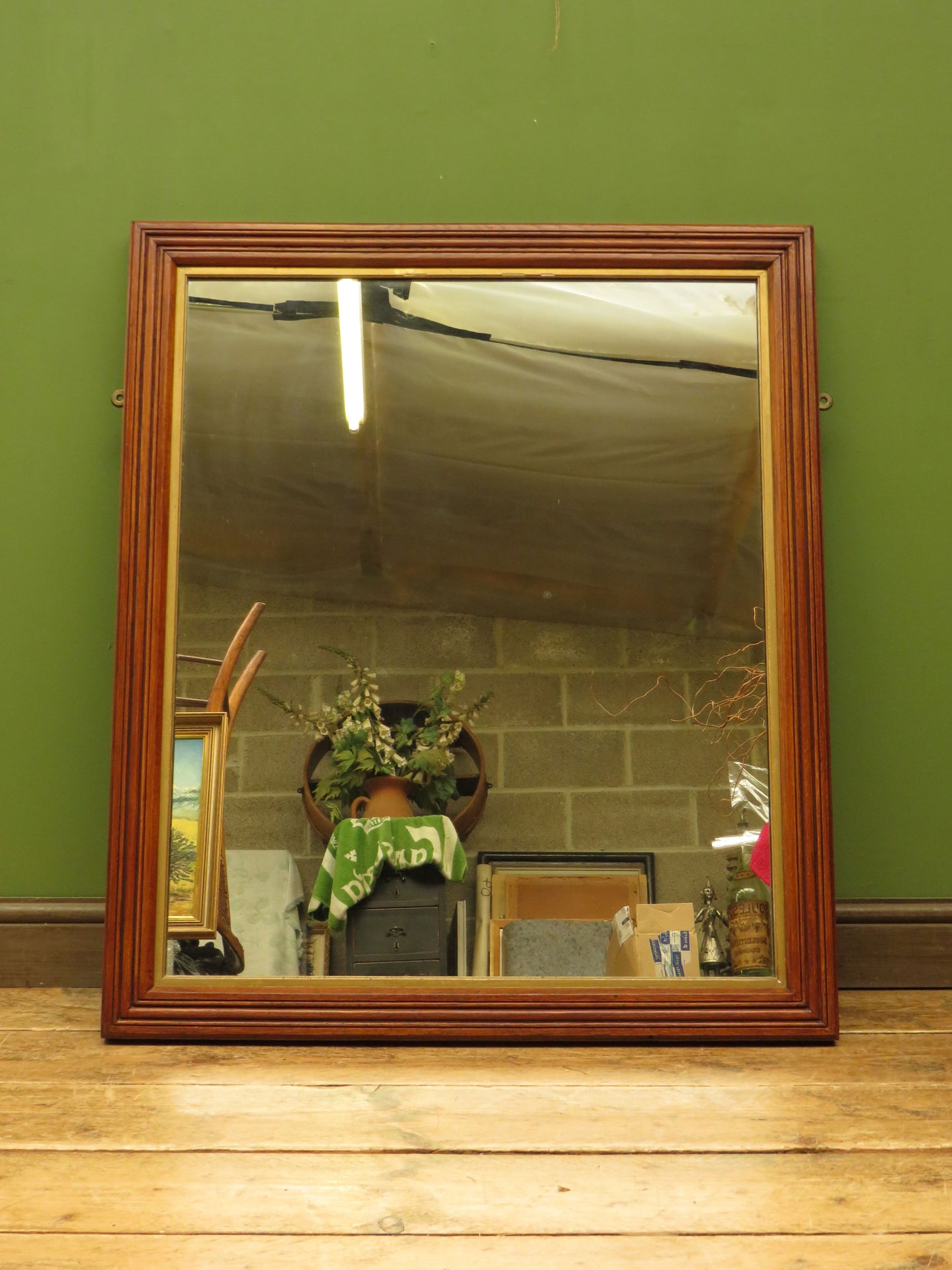 Large Antique Oak GWR Paddington Station Mirror