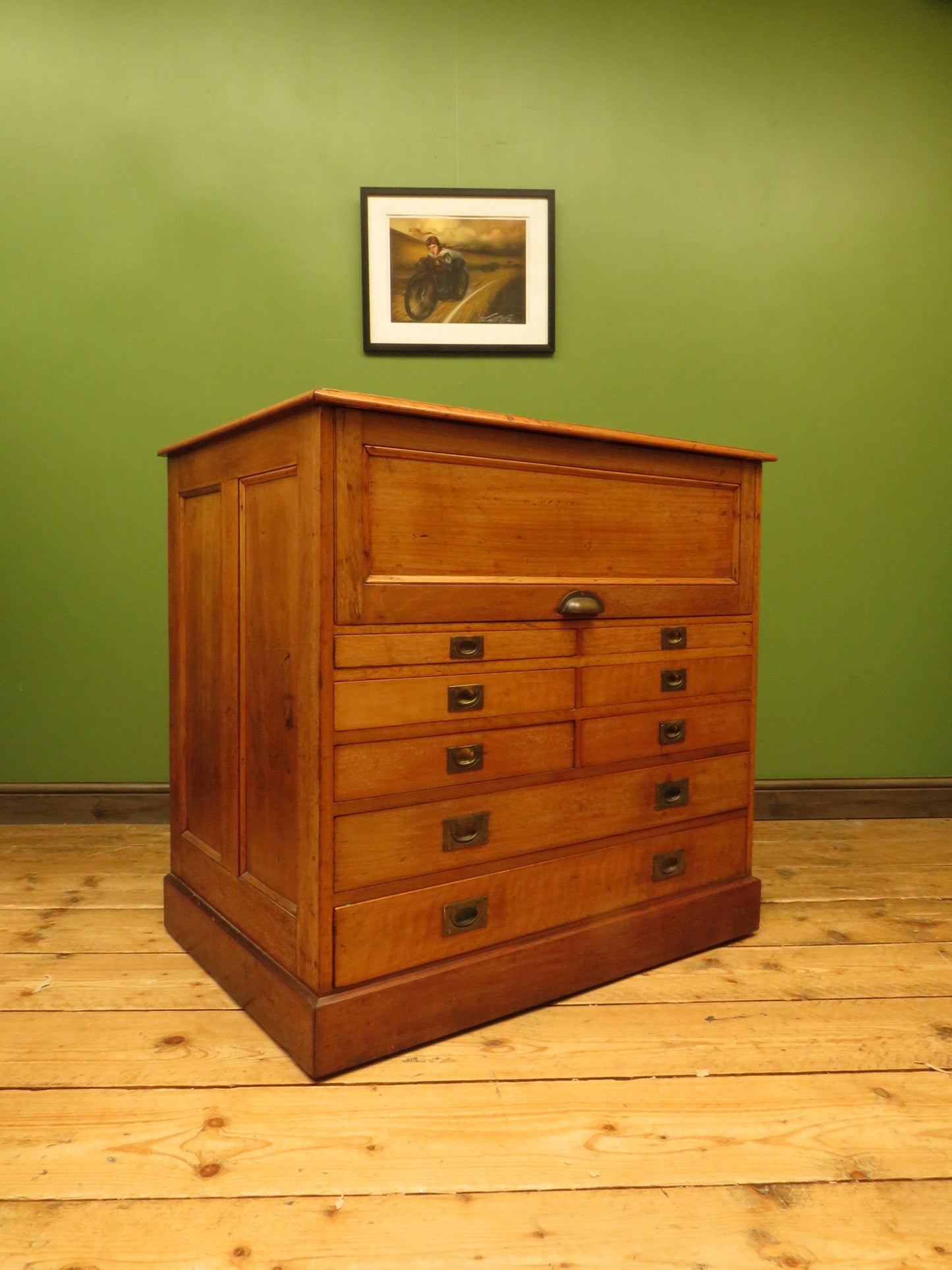 Antique Architects Plan Chest, Printers Bank of Drawers