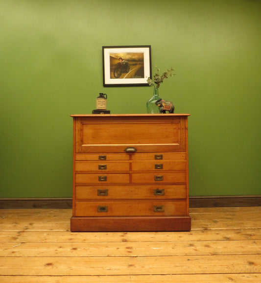 Antique Architects Plan Chest, Printers Bank of Drawers