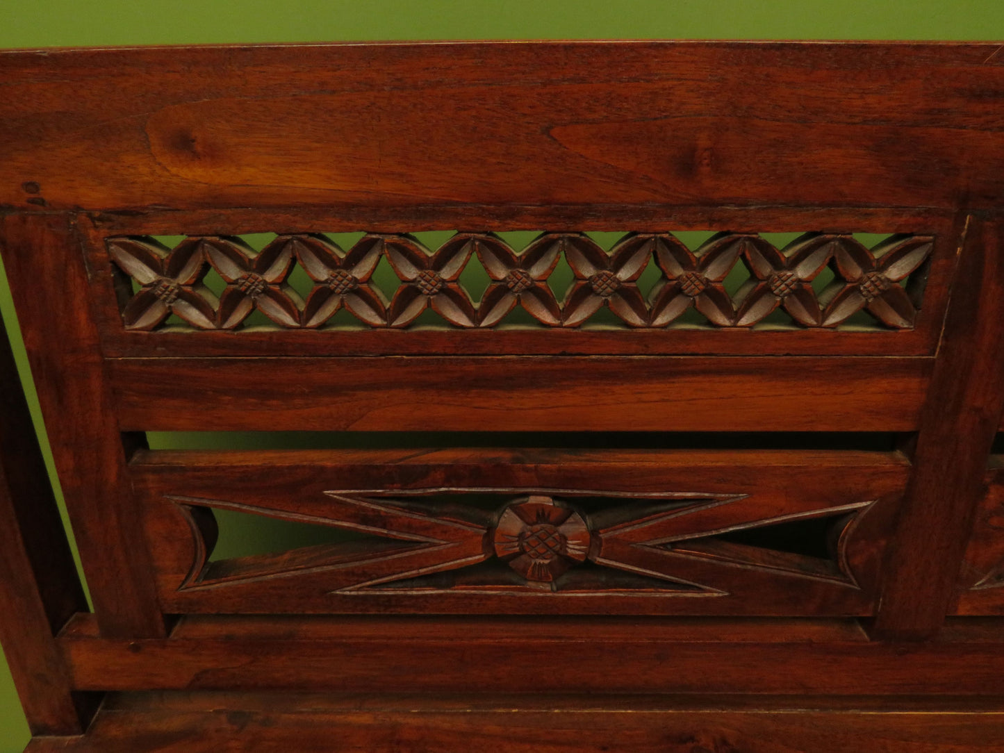 Colonial Anglo-Indian Style Bench with Drawers