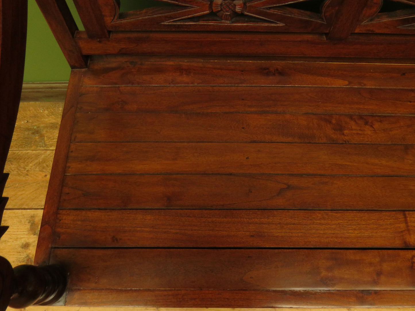 Colonial Anglo-Indian Style Bench with Drawers