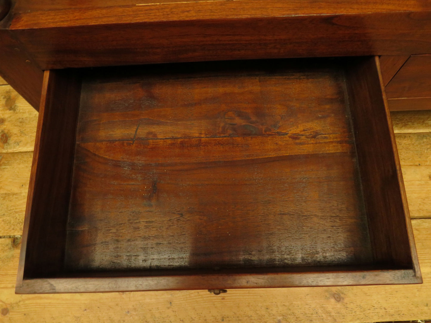 Colonial Anglo-Indian Style Bench with Drawers