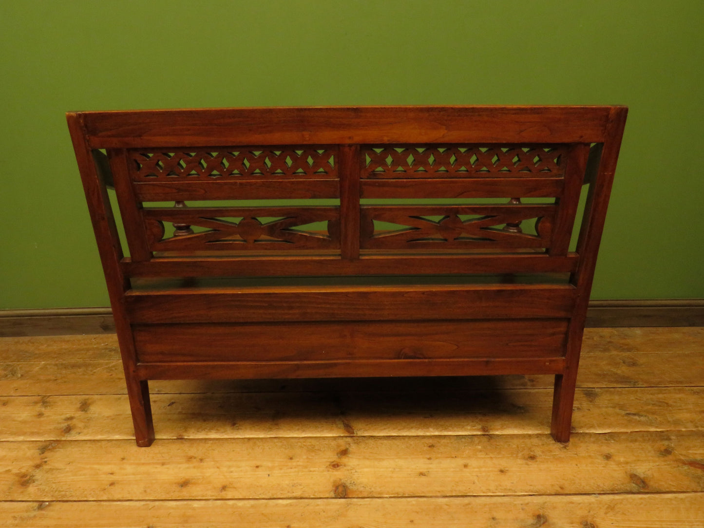 Colonial Anglo-Indian Style Bench with Drawers