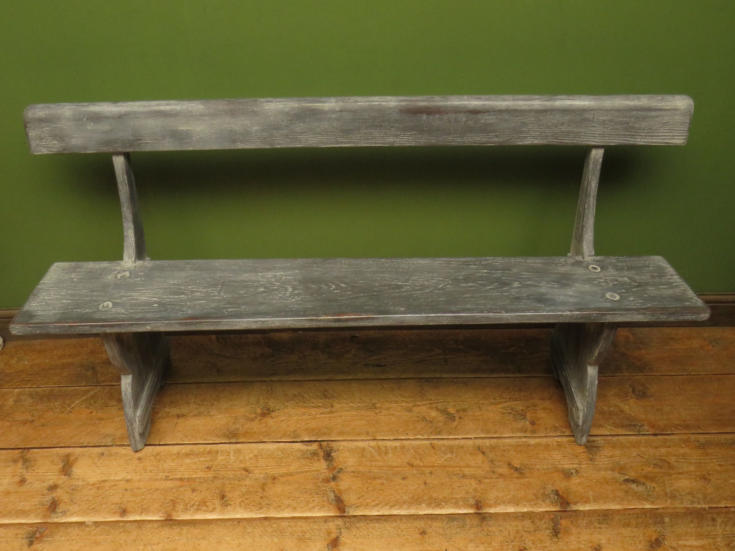 Shabby Chic Antique Grey Church Bench