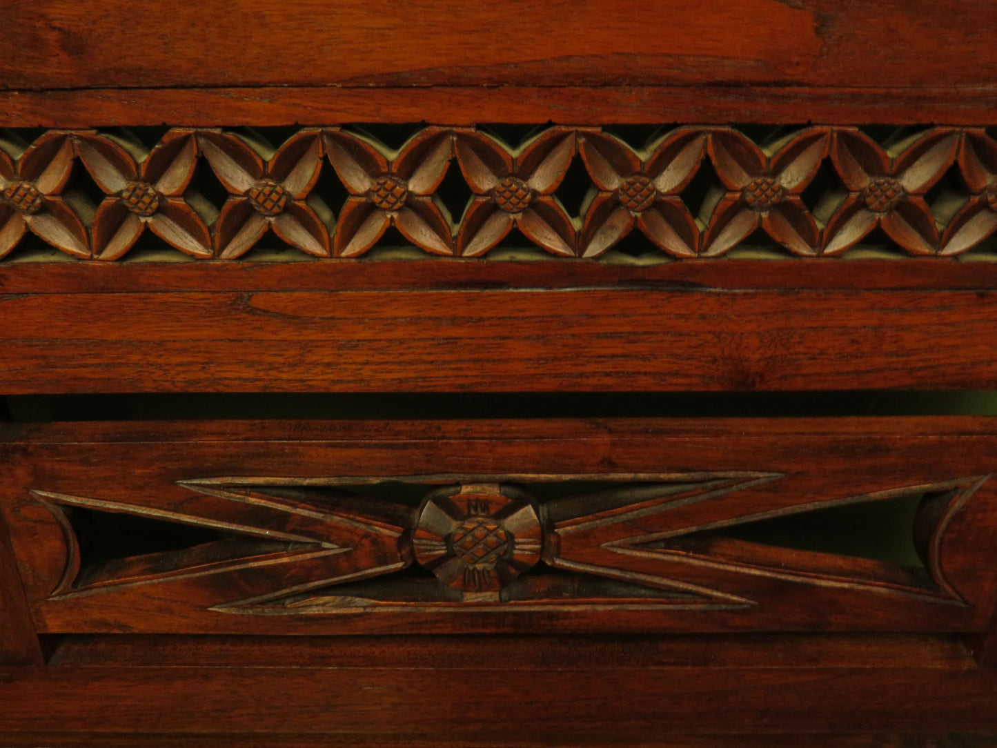Colonial Anglo-Indian Style Bench with Drawers