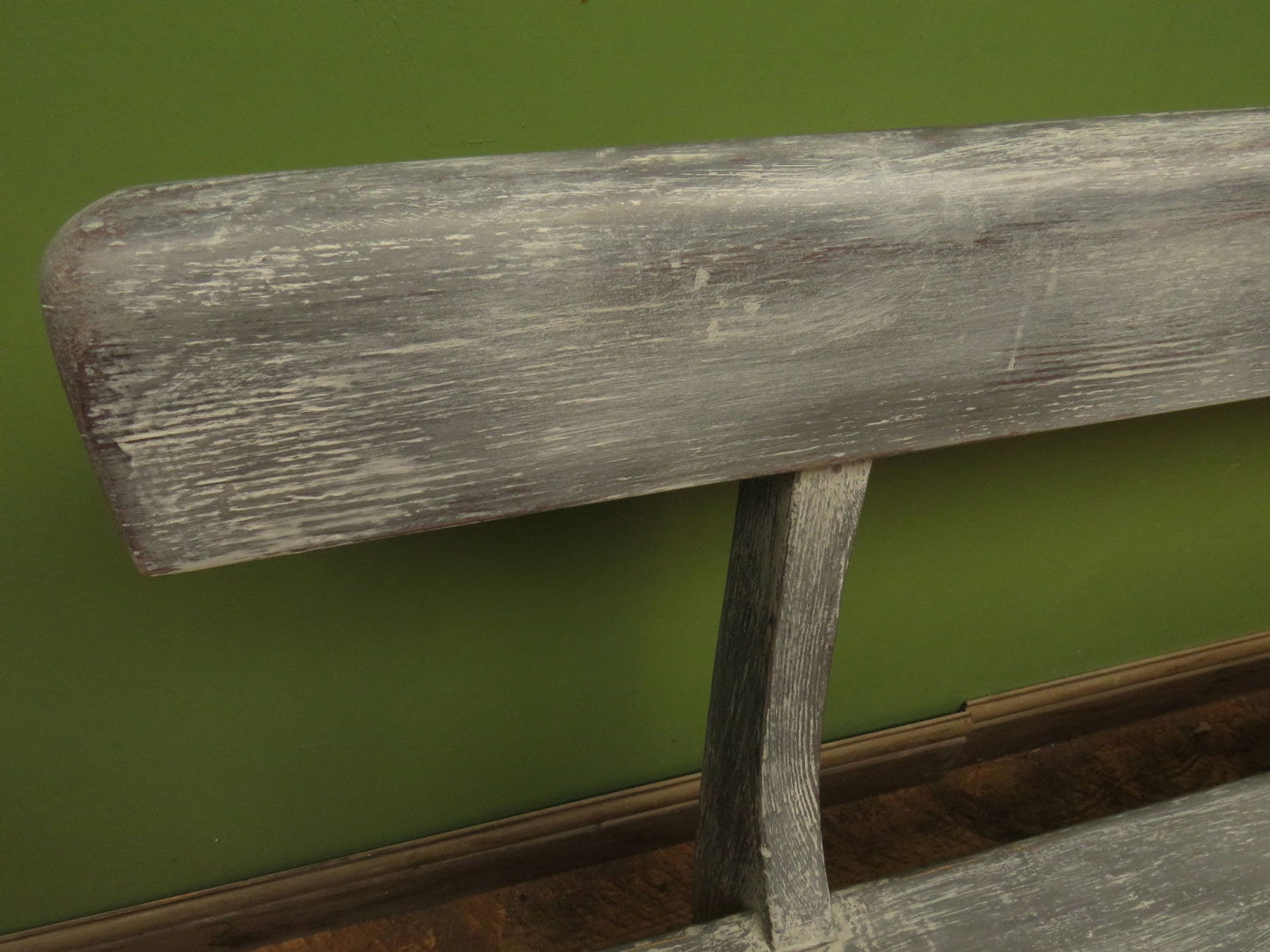 Shabby Chic Antique Grey Church Bench