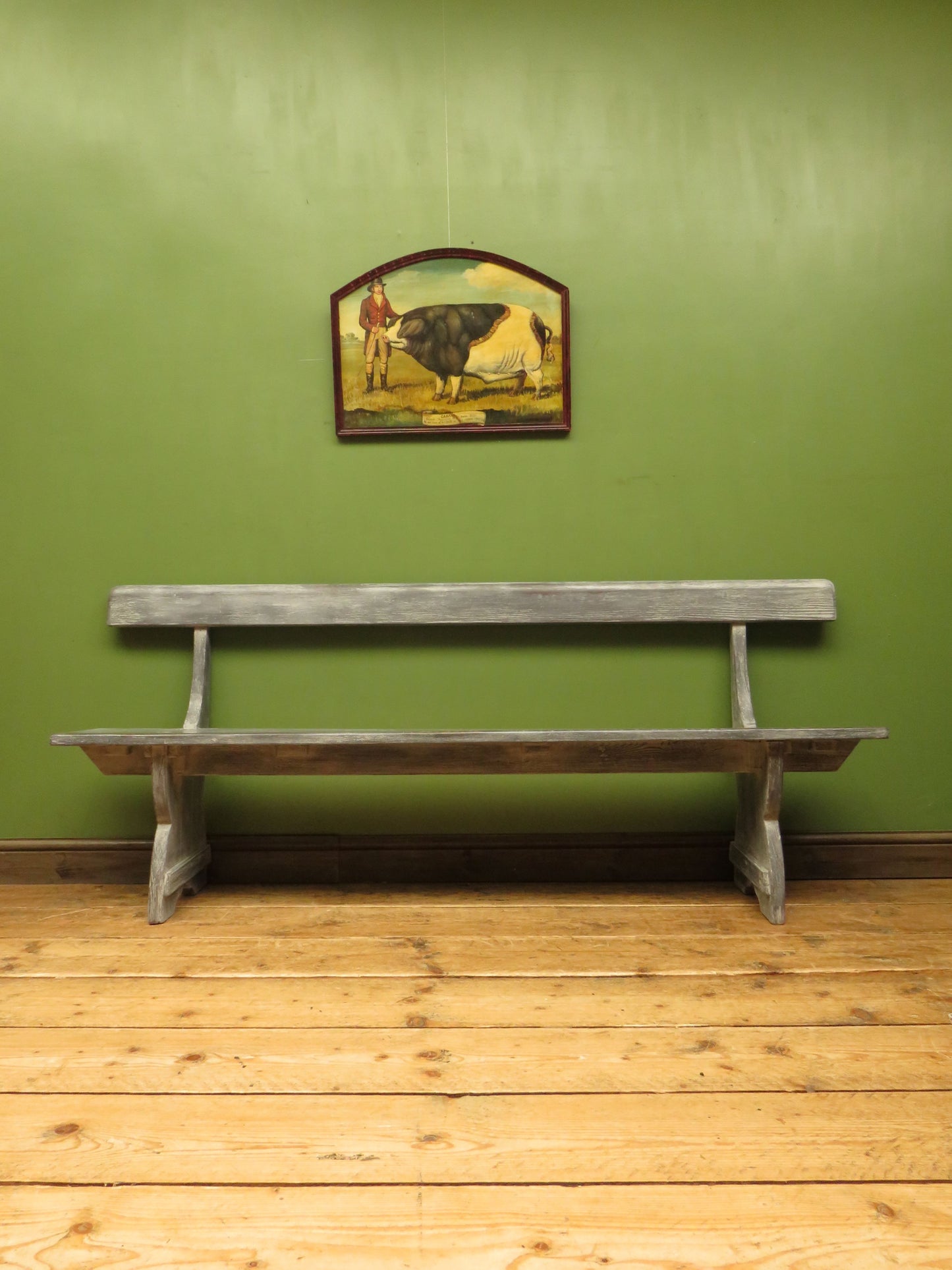 Shabby Chic Antique Grey Church Bench