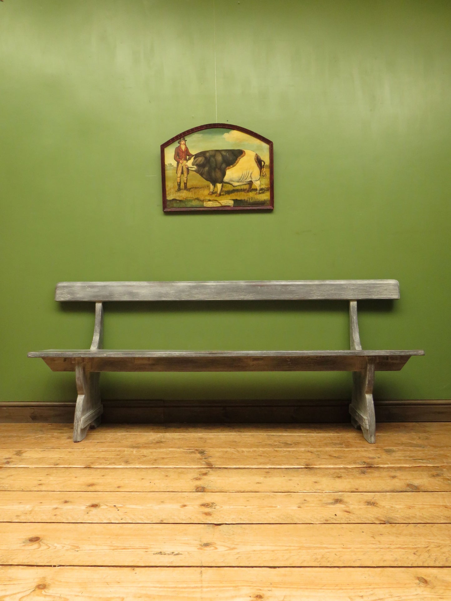 Shabby Chic Antique Grey Church Bench