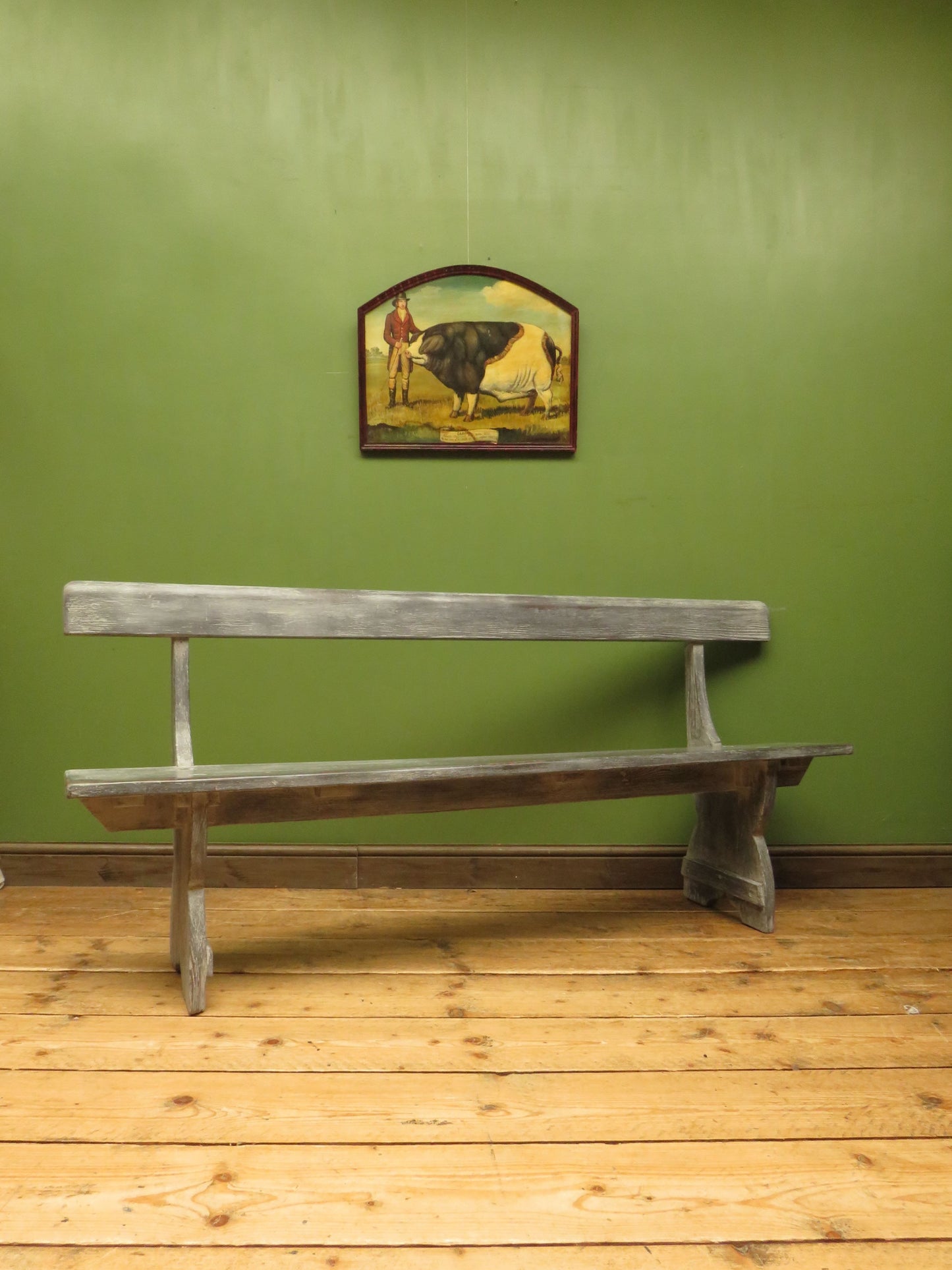 Shabby Chic Antique Grey Church Bench