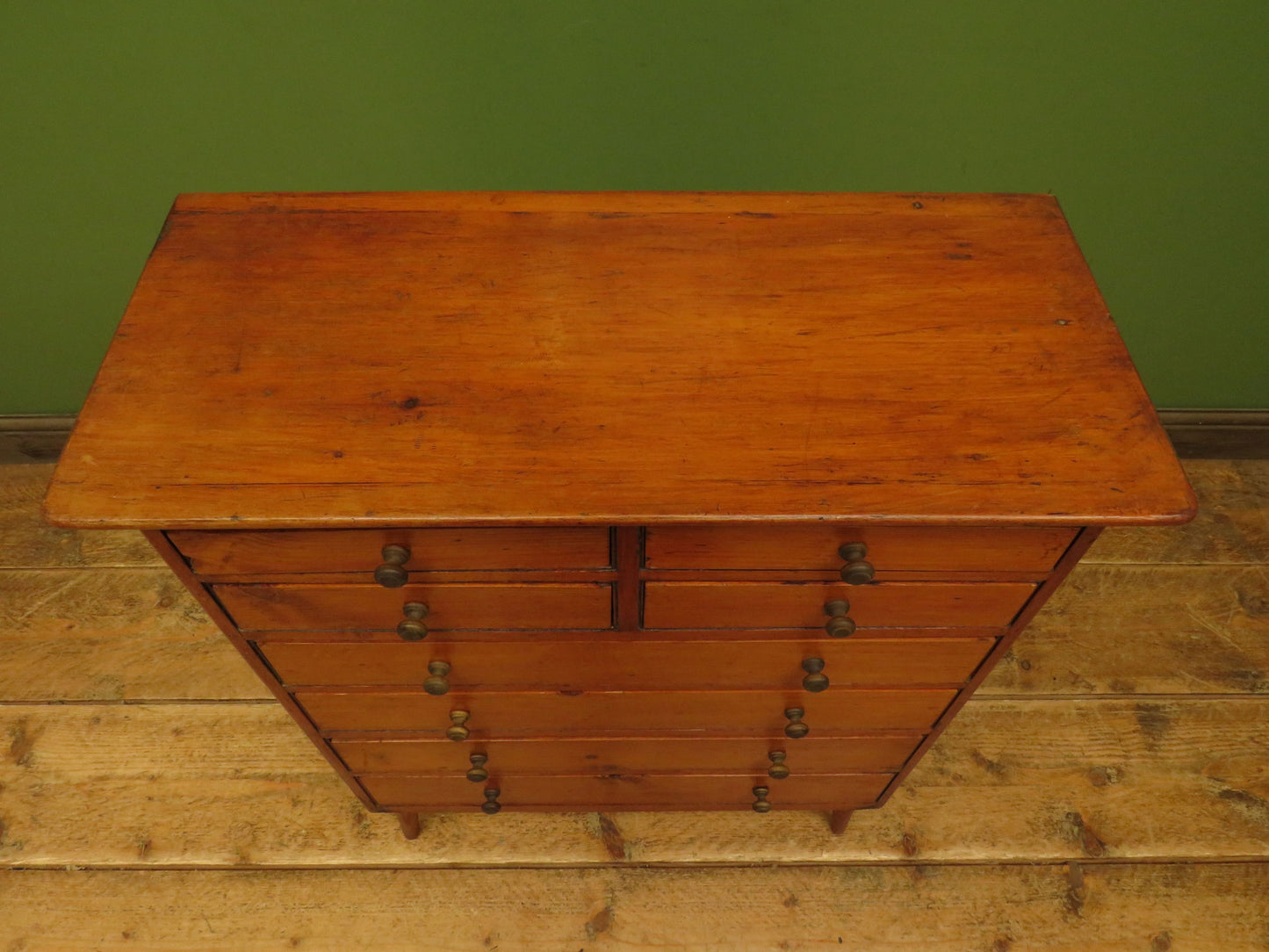 Vintage Pine Bank of Drawers, collectors chest