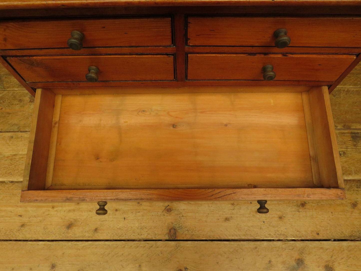 Vintage Pine Bank of Drawers, collectors chest