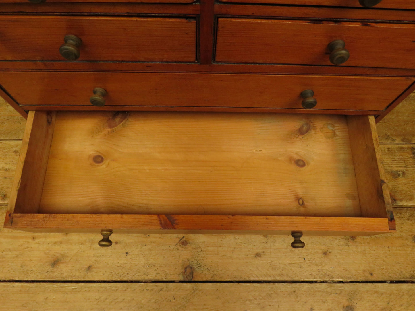 Vintage Pine Bank of Drawers, collectors chest