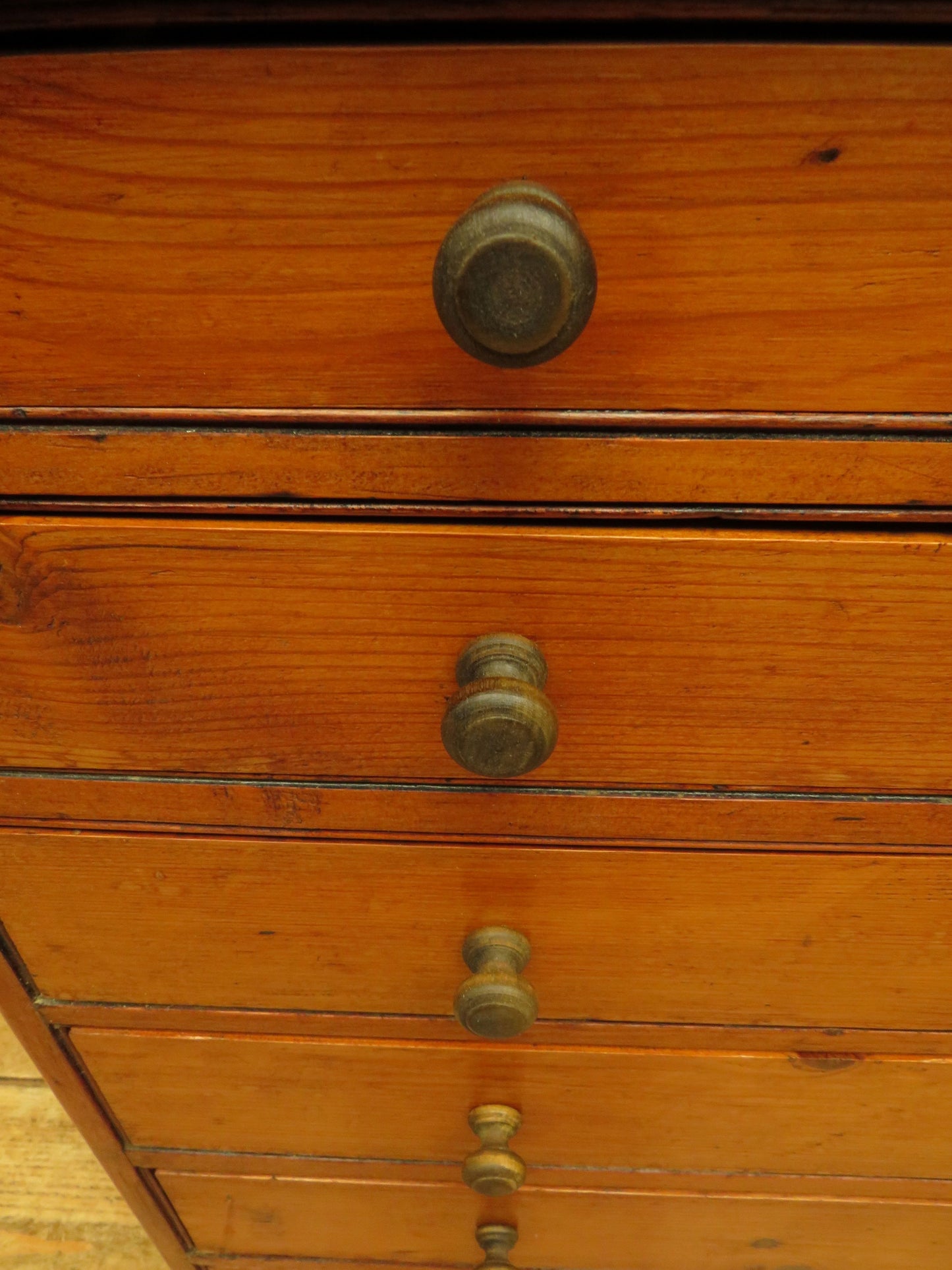 Vintage Pine Bank of Drawers, collectors chest