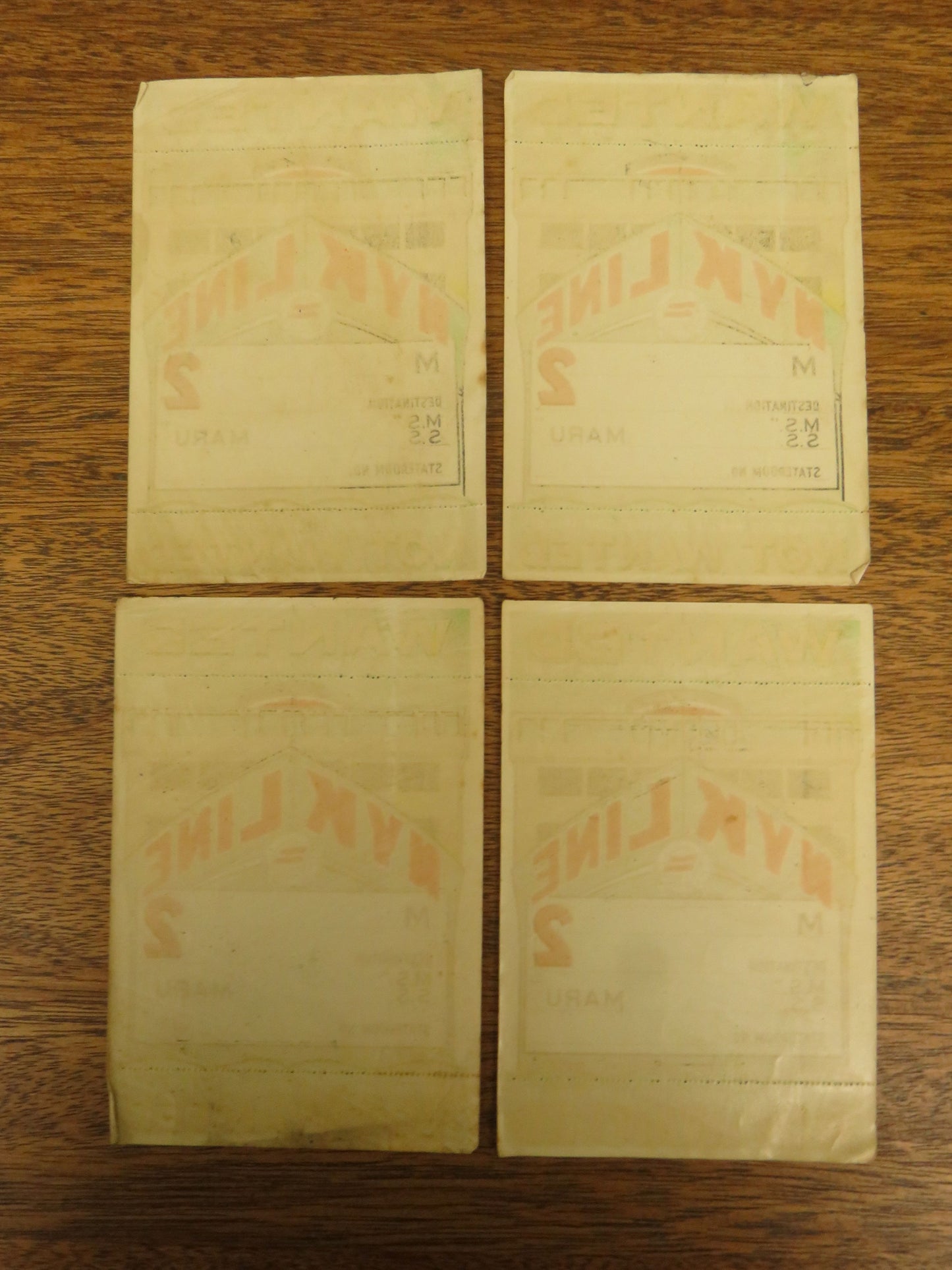 Nippon Yusen Kabushiki Kaisha NYK Line 4 Genuine Vintage Unused Baggage Labels