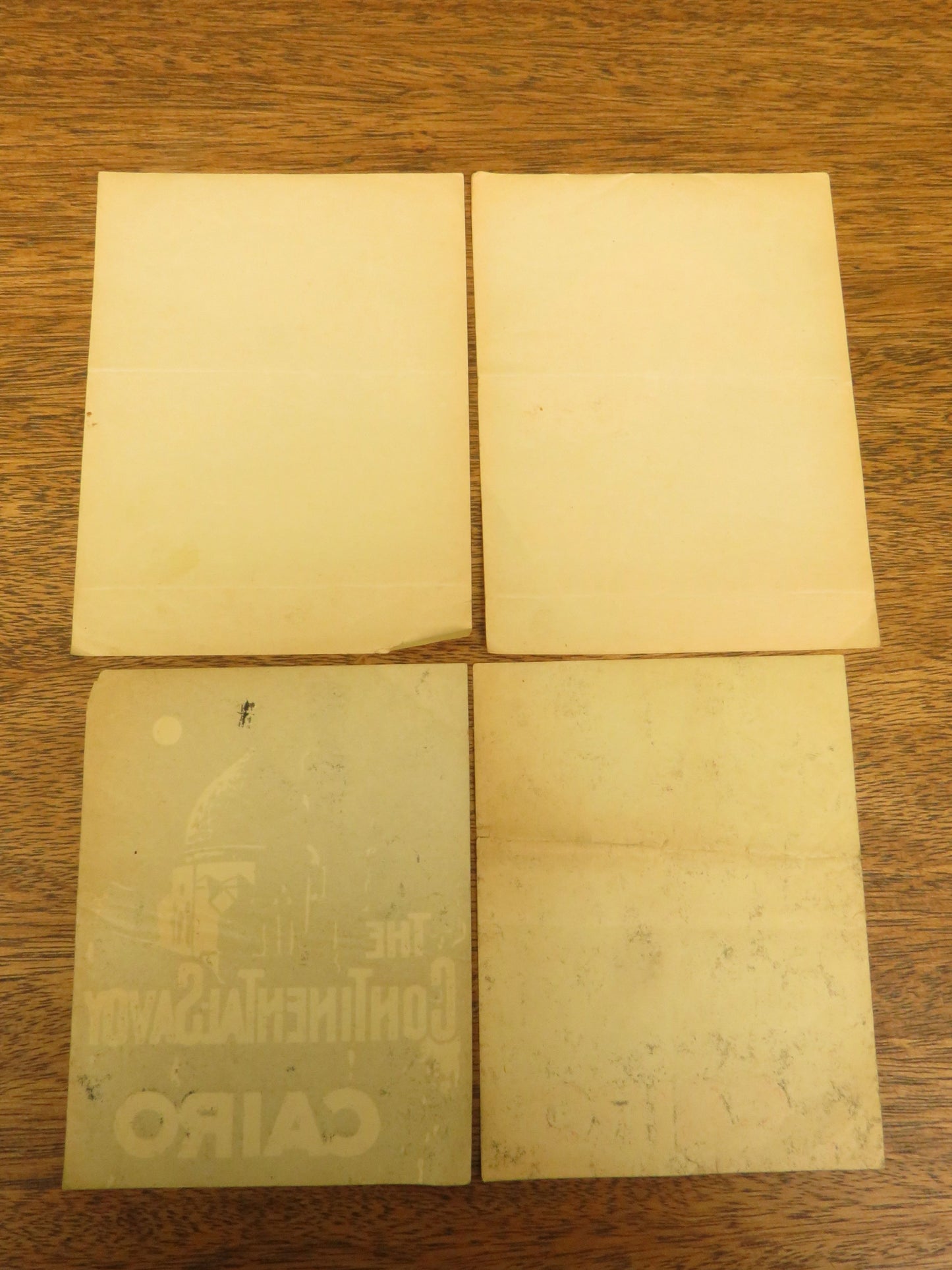 Four Cairo Hotel luggage labels, 2 x Continental Savoy & 2 x Metropolitan Hotel