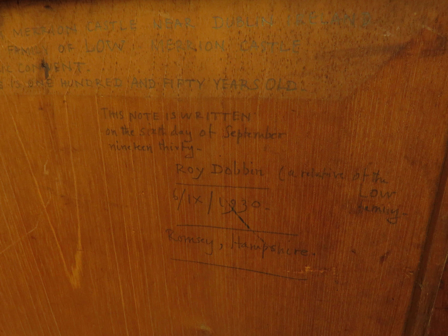 Antique Irish Linen Press Cupboard from Merrion Castle, Dublin