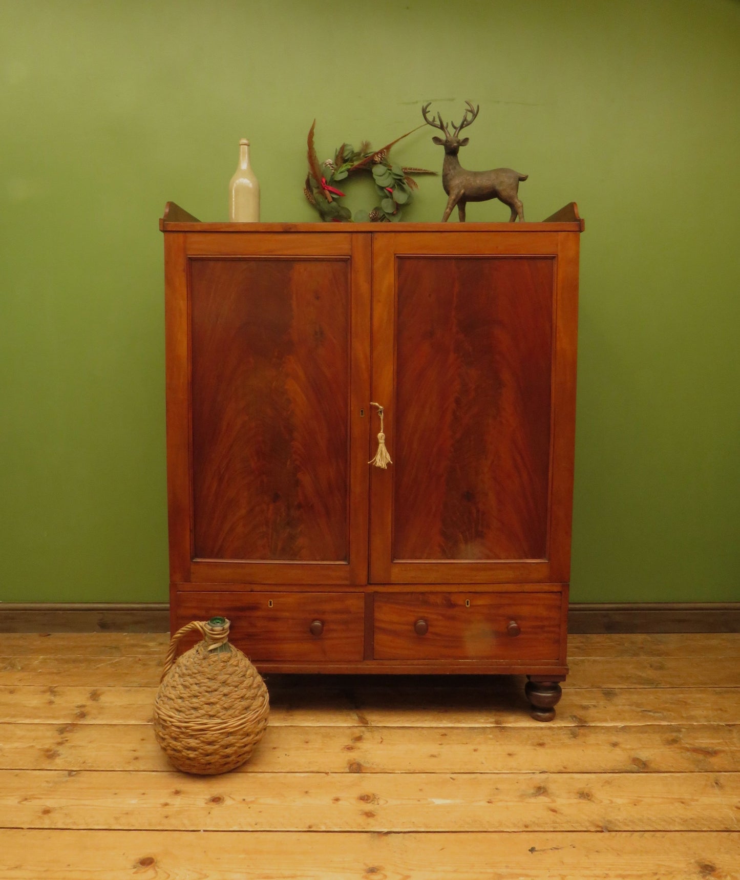 Antique Irish Linen Press Cupboard from Merrion Castle, Dublin