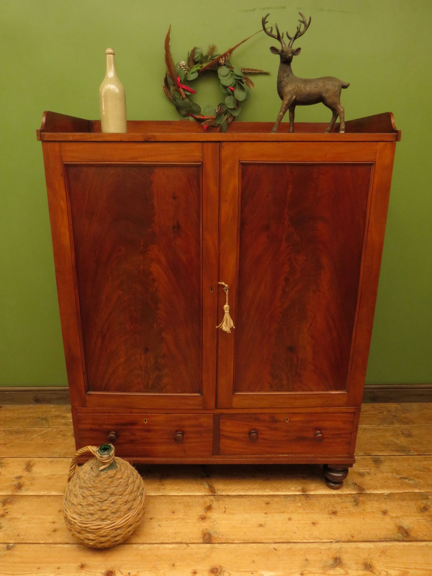Antique Irish Linen Press Cupboard from Merrion Castle, Dublin