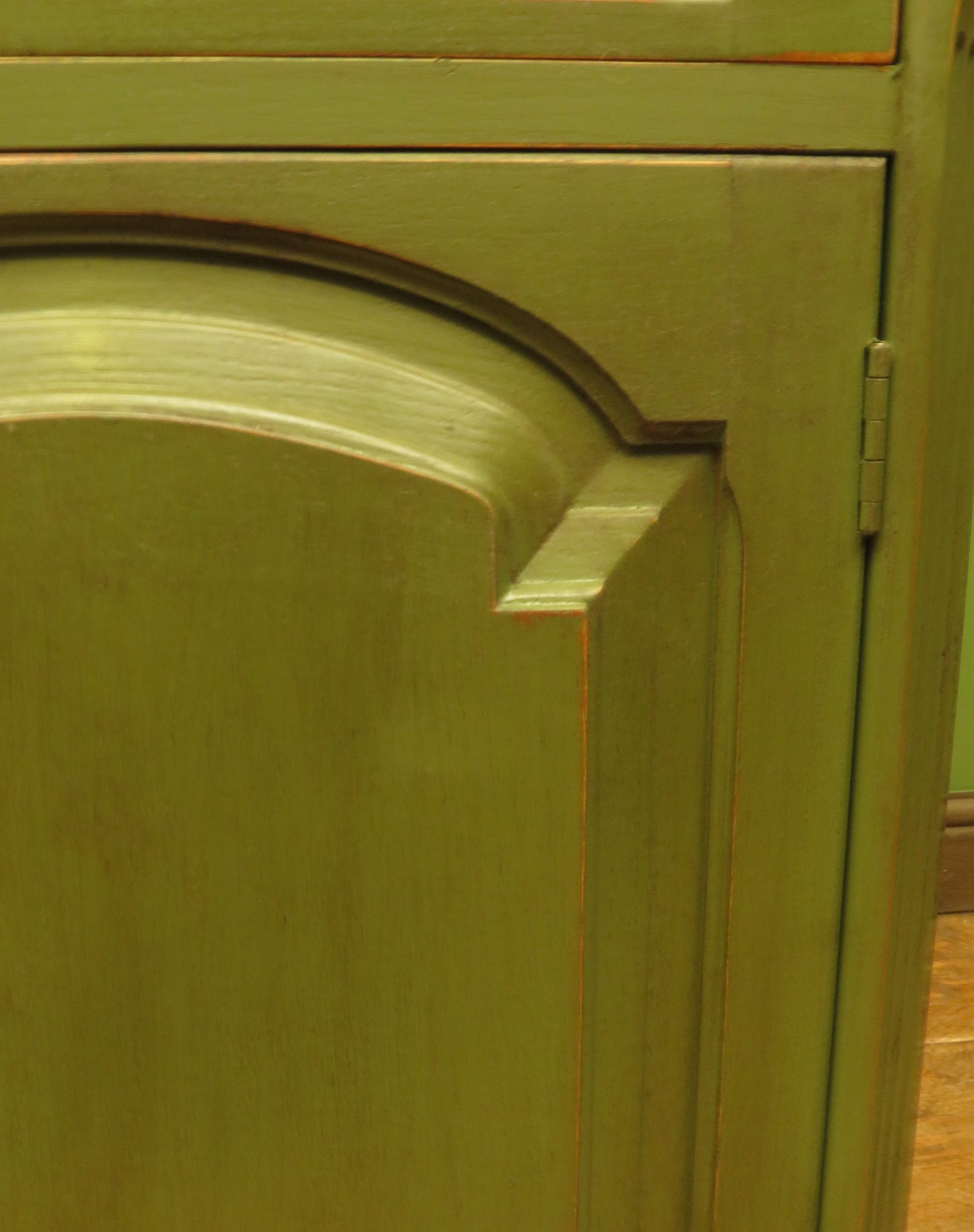 Small Green Painted Sideboard Cupboard with cup handles