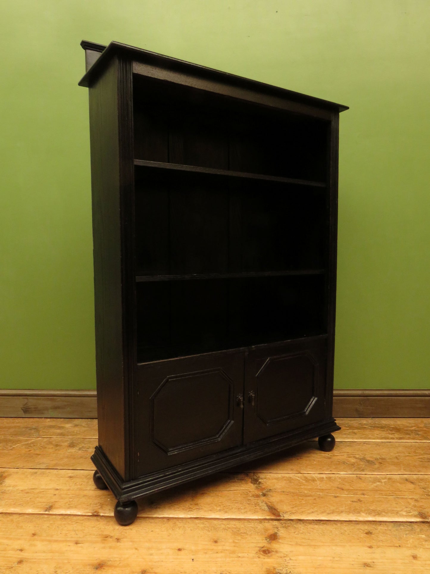 Ebonised Oak Book Shelves