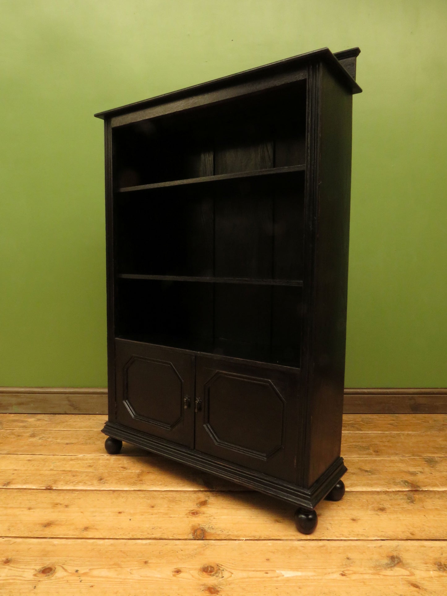 Ebonised Oak Book Shelves
