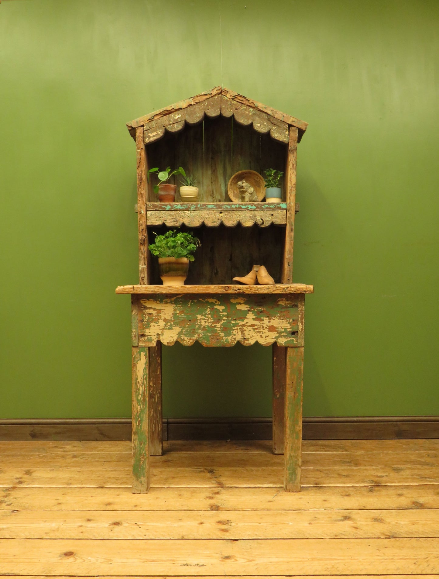 Old Rustic French Gardening Potting Shed Shop Display Hutch