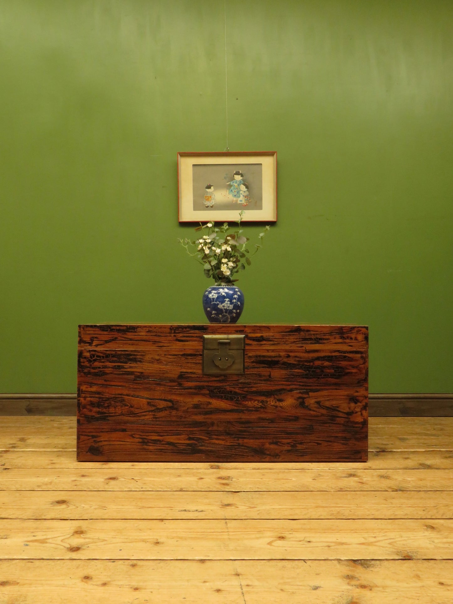 Large Oriental Elm Blanket Chest