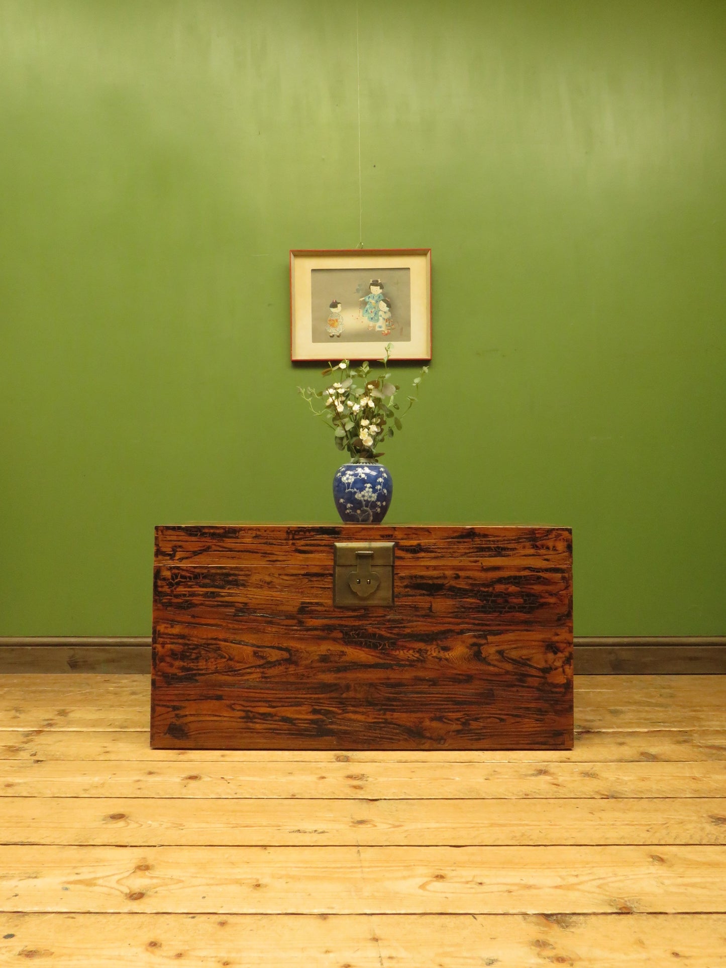 Large Oriental Elm Blanket Chest