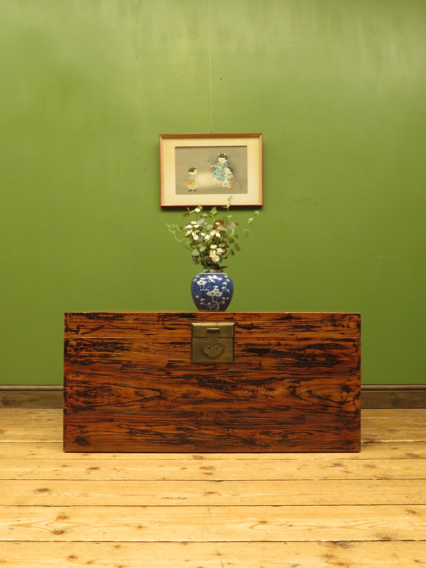 Large Oriental Elm Blanket Chest