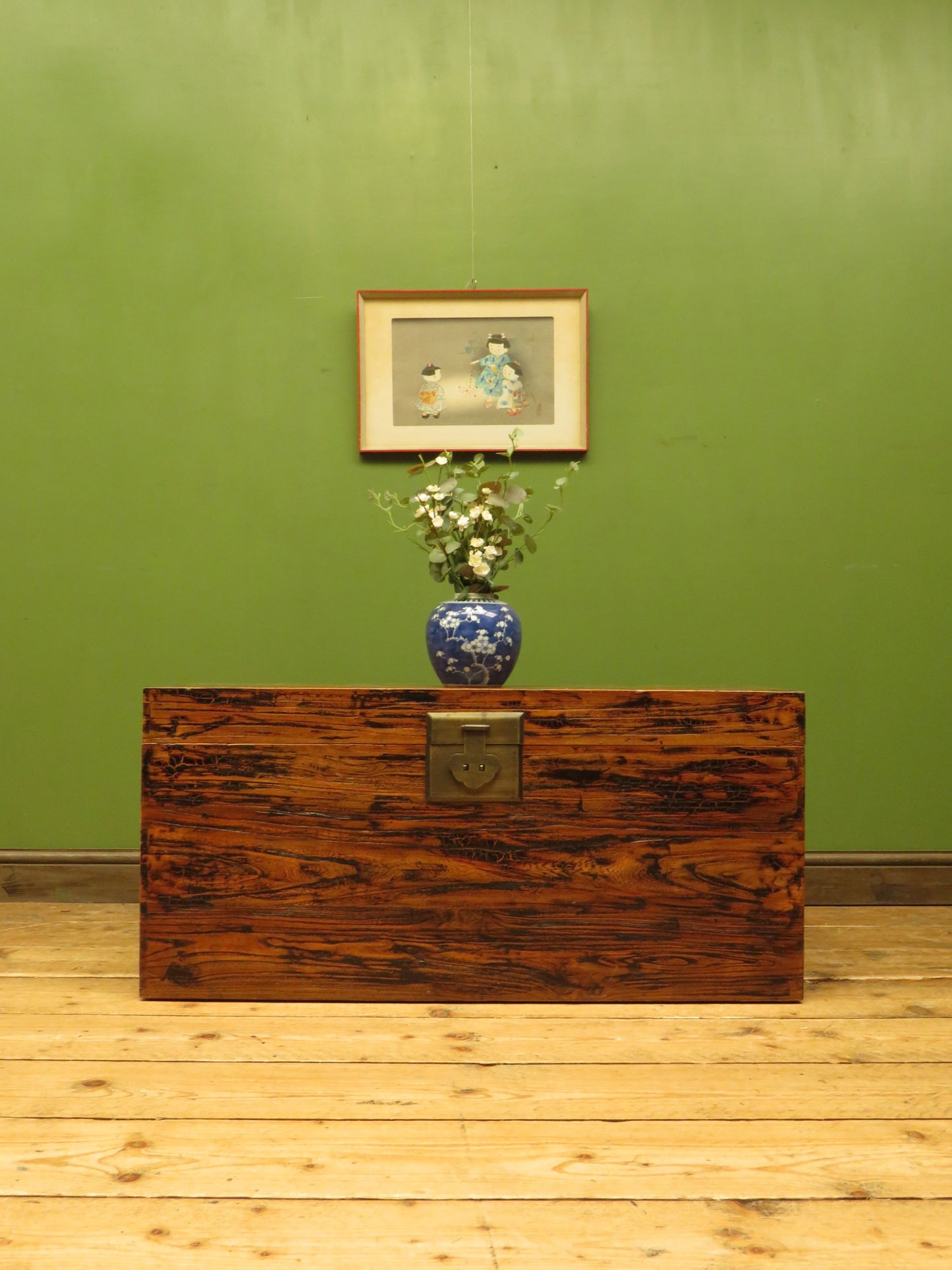 Large Oriental Elm Blanket Chest