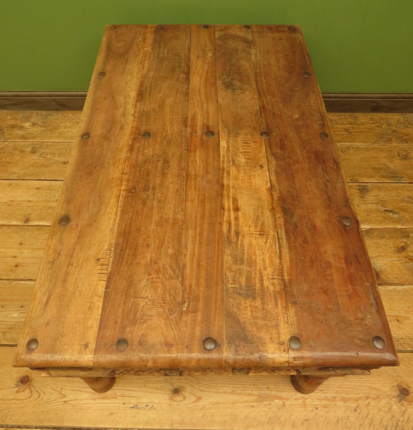 Indian Coffee Table with wrought metal detailing
