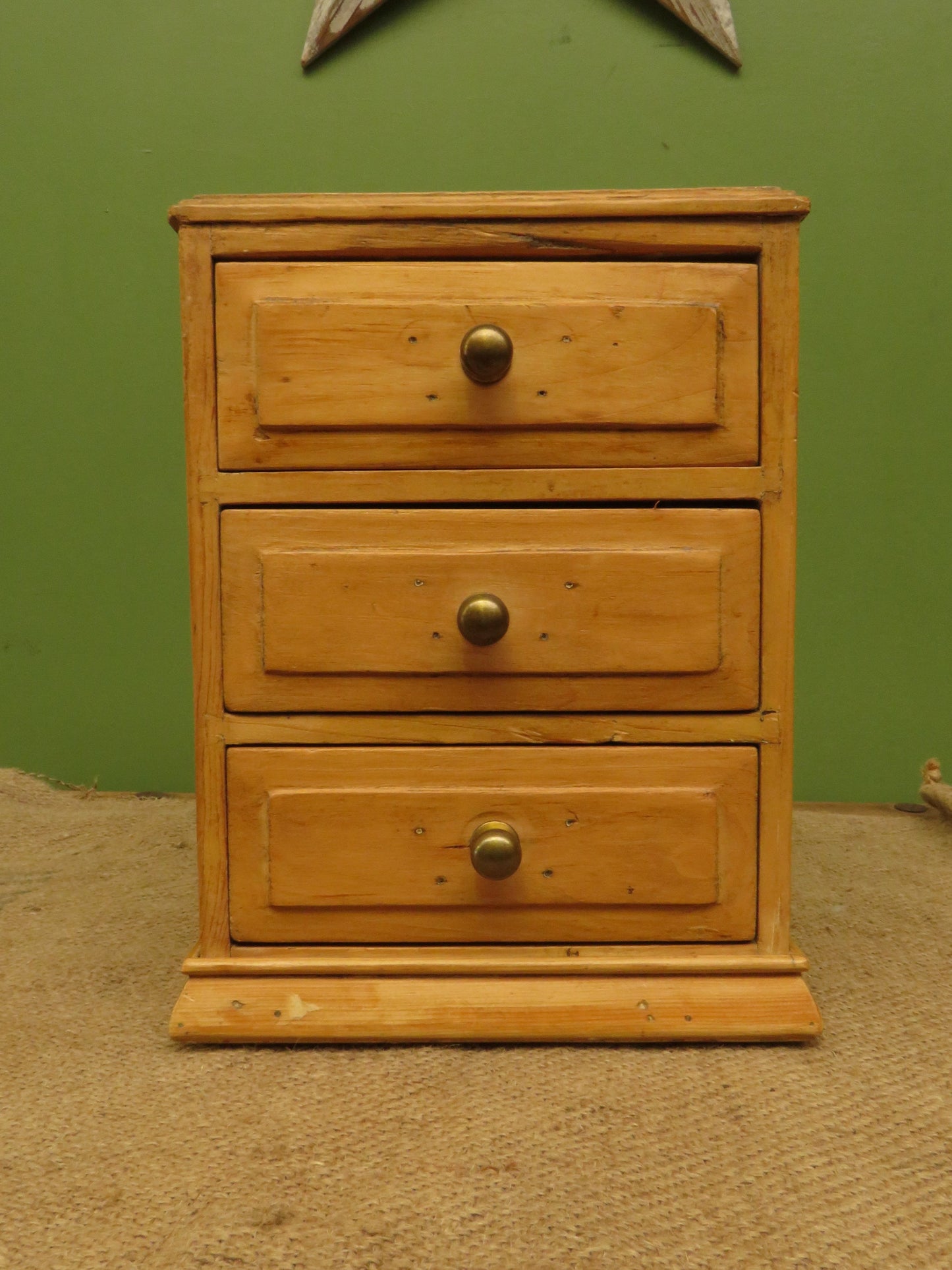 Antique Table-top Pine Keepsake Chest
