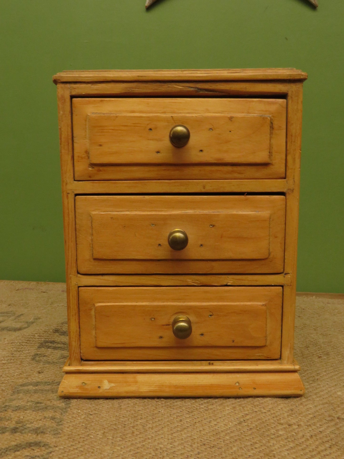 Antique Table-top Pine Keepsake Chest