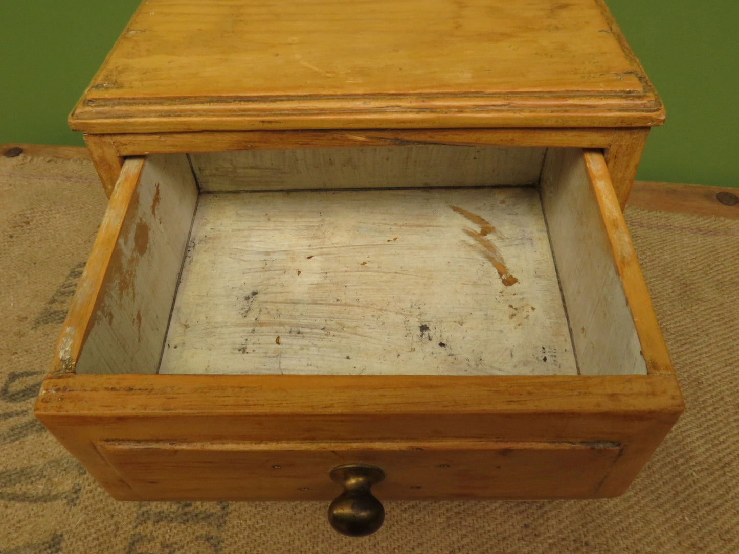 Antique Table-top Pine Keepsake Chest