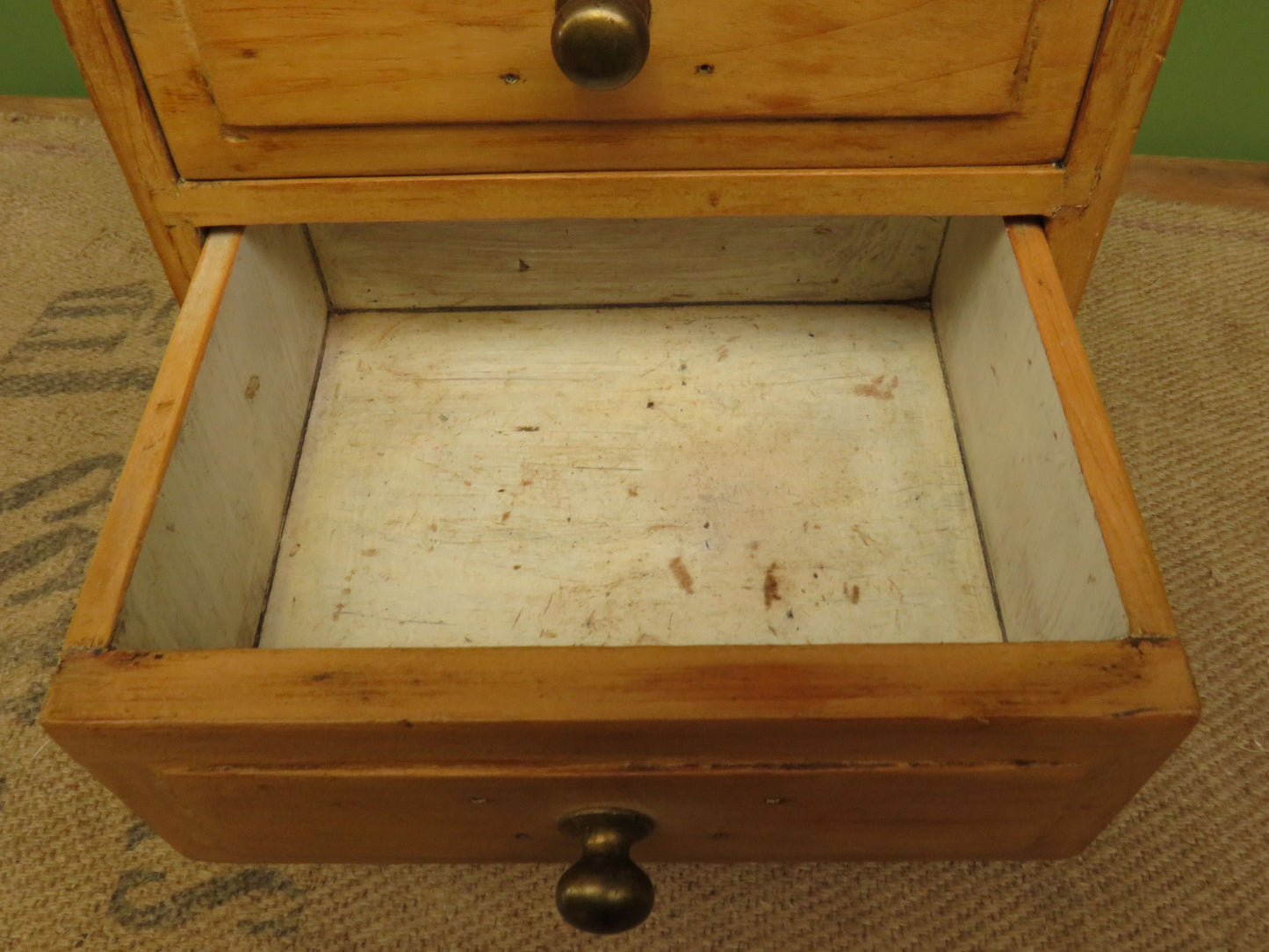 Antique Table-top Pine Keepsake Chest