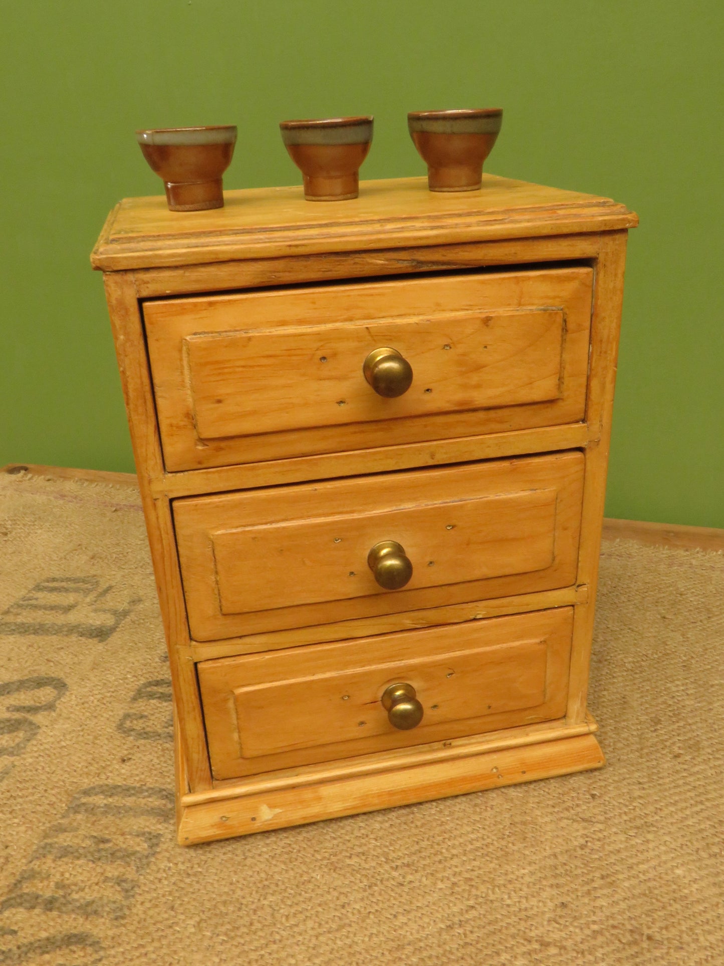 Antique Table-top Pine Keepsake Chest