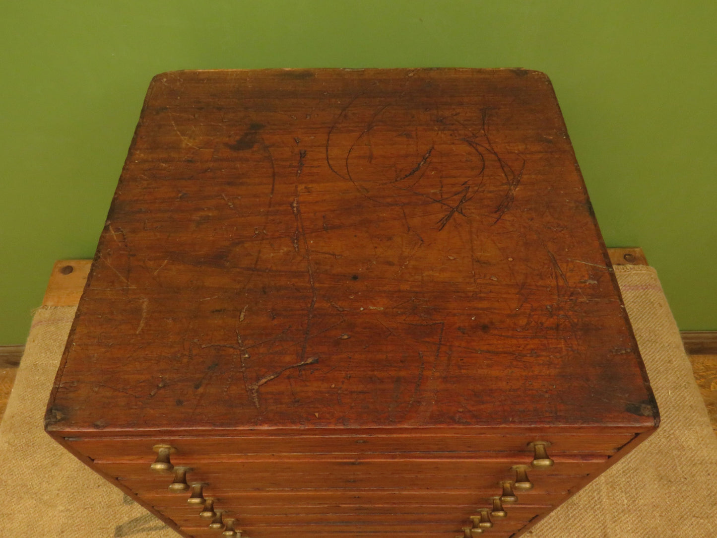 Large Antique Table top Collectors Chest of 8 drawers
