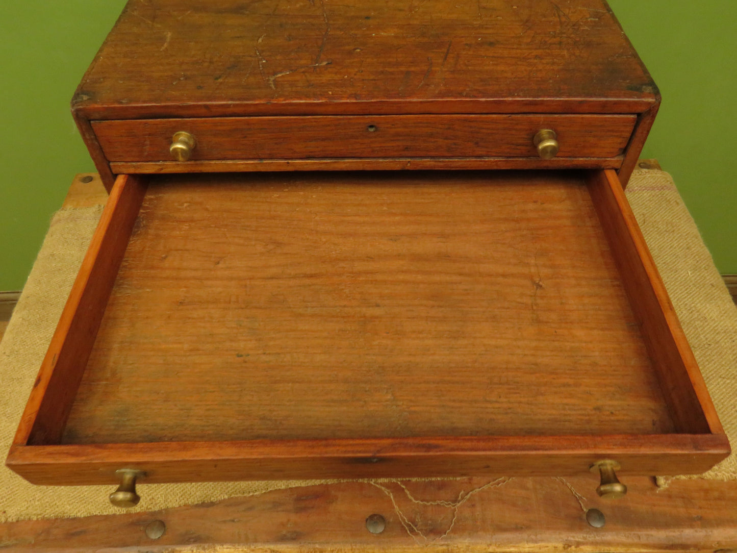 Large Antique Table top Collectors Chest of 8 drawers