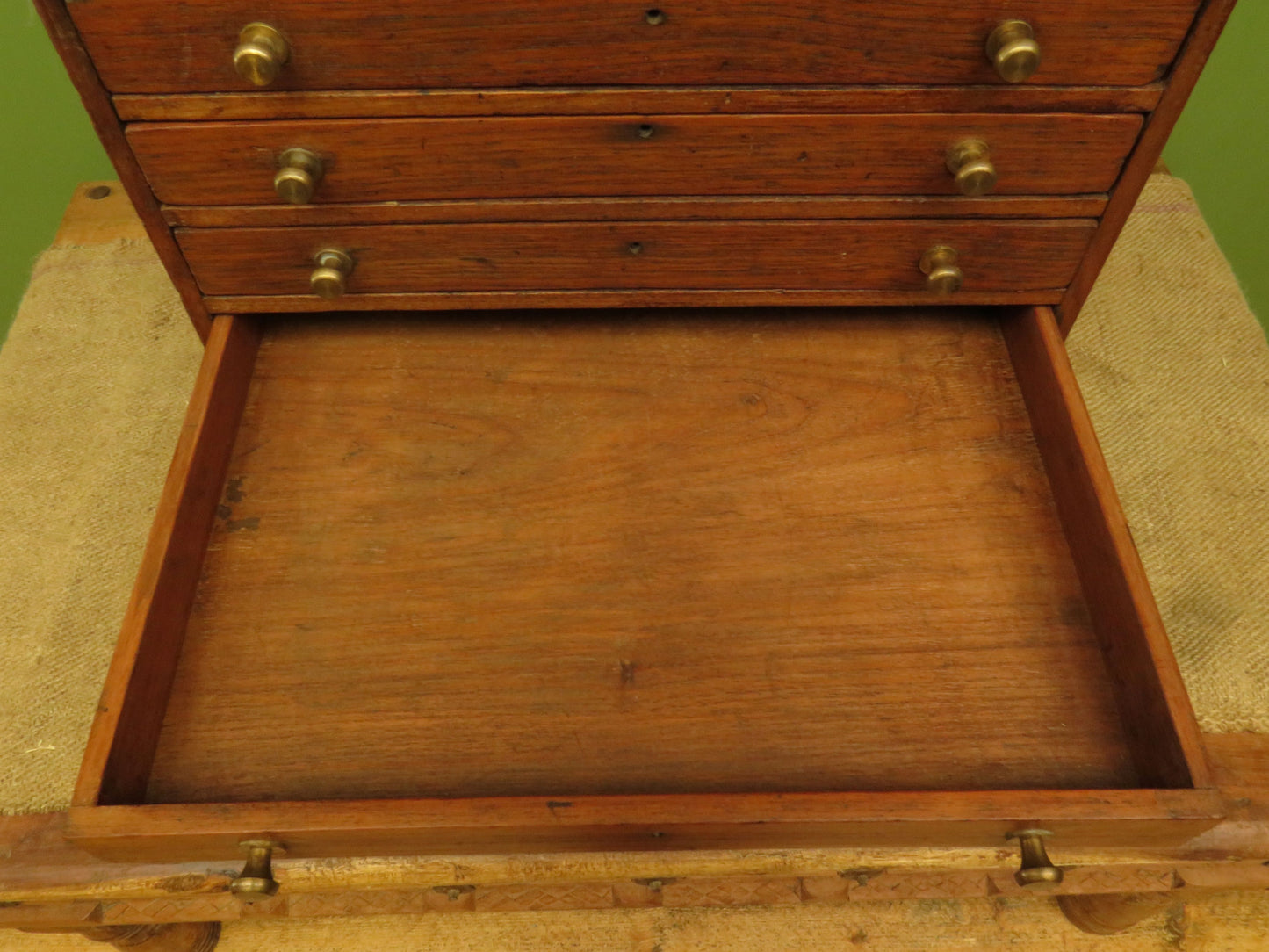 Large Antique Table top Collectors Chest of 8 drawers