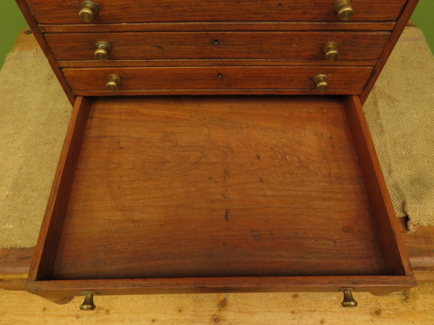 Large Antique Table top Collectors Chest of 8 drawers