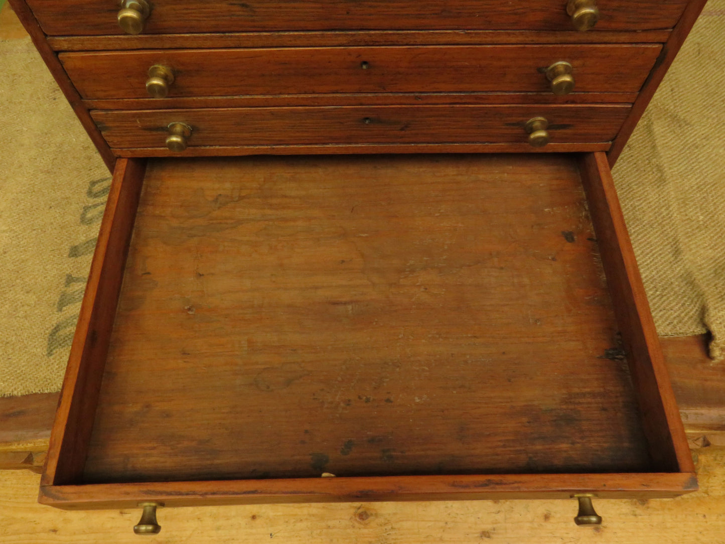 Large Antique Table top Collectors Chest of 8 drawers