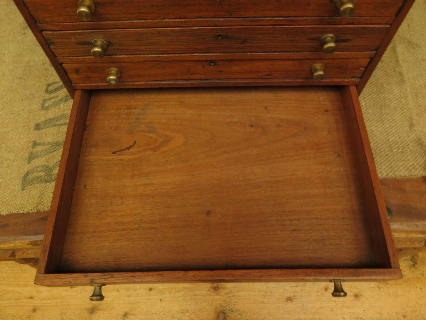 Large Antique Table top Collectors Chest of 8 drawers
