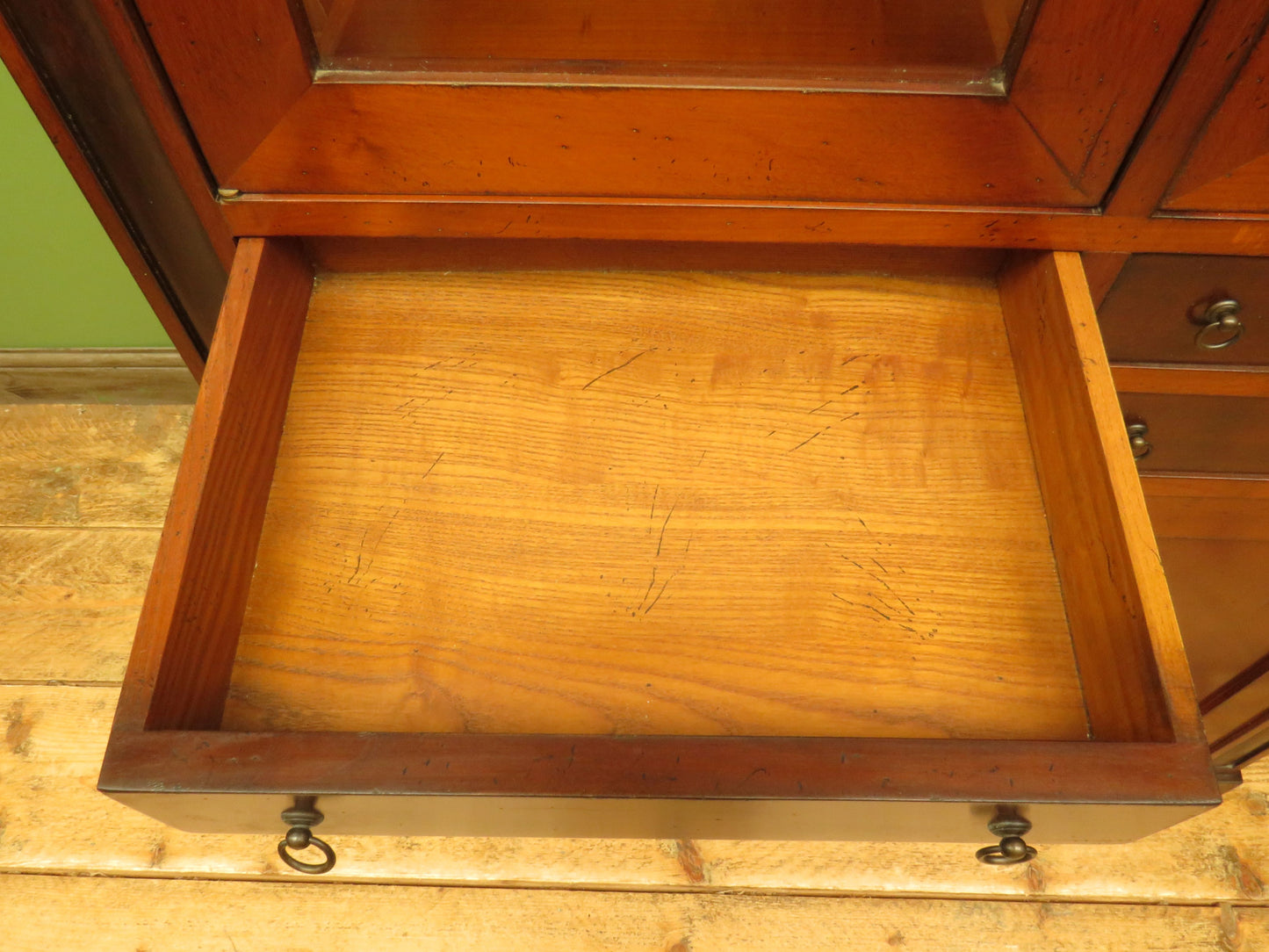 Tall Narrow Display Cabinet with Cupboard