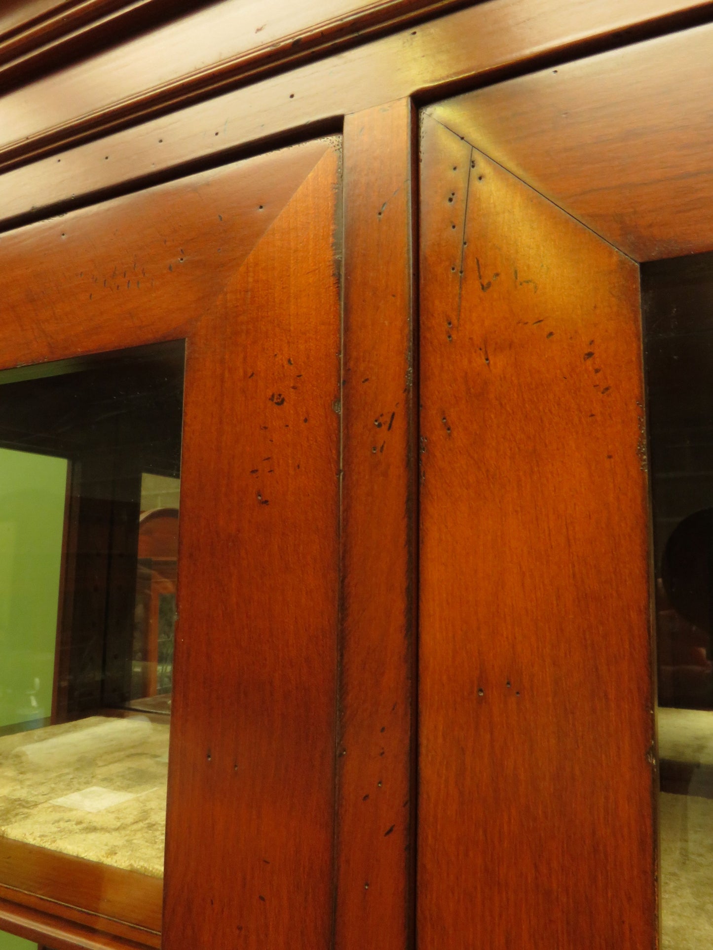 Tall Narrow Display Cabinet with Cupboard