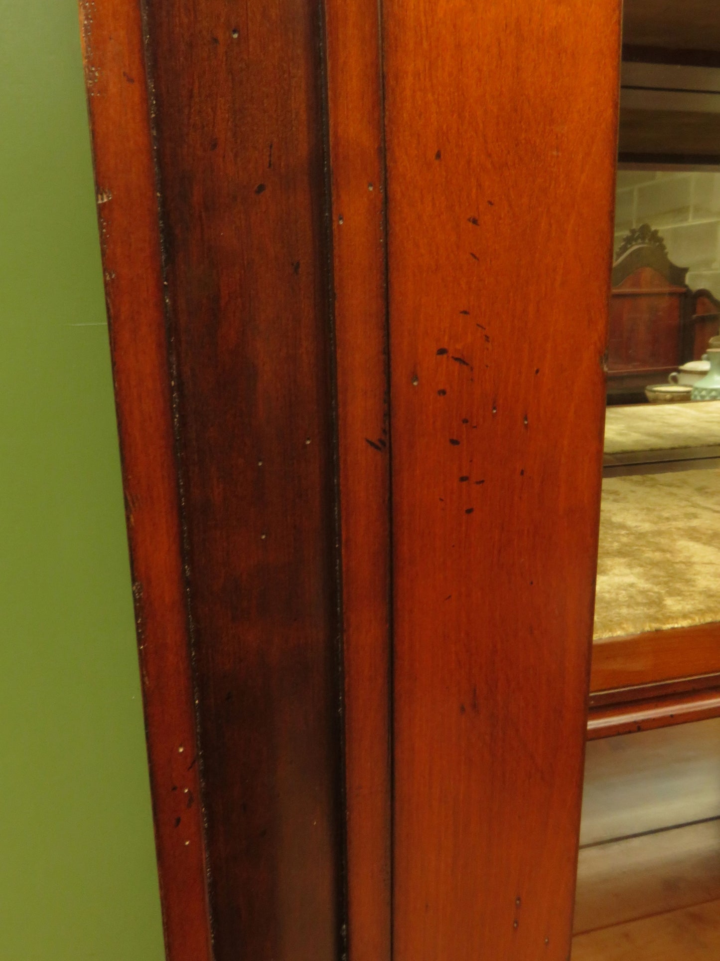 Tall Narrow Display Cabinet with Cupboard