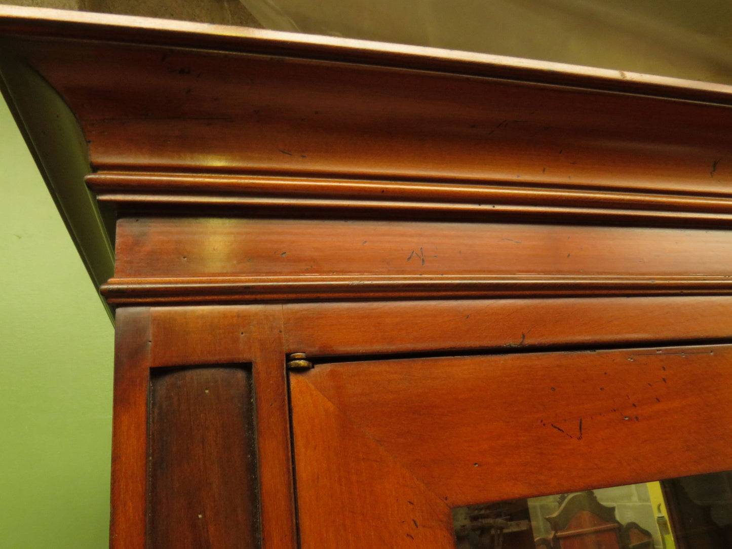 Tall Narrow Display Cabinet with Cupboard