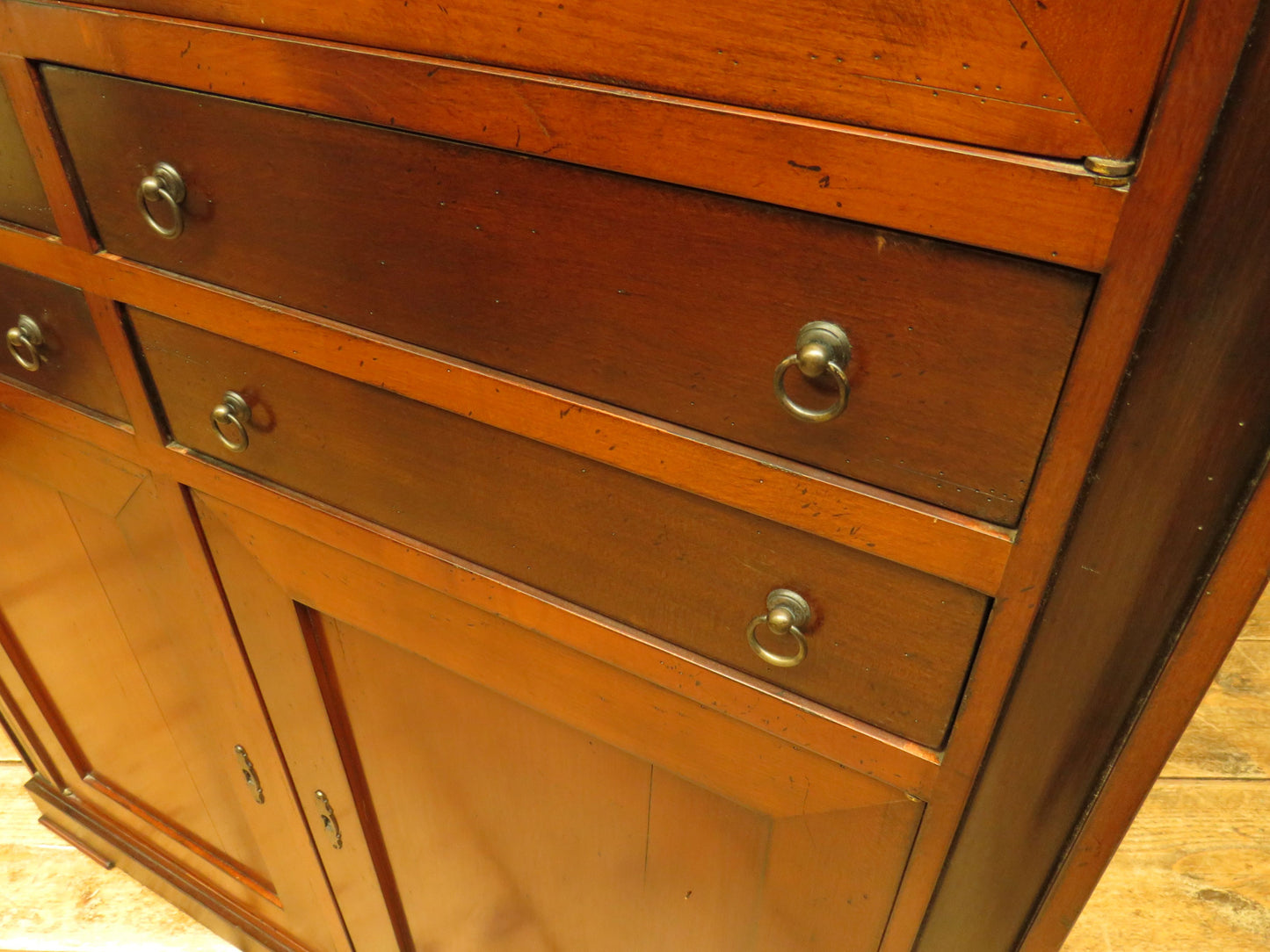 Tall Narrow Display Cabinet with Cupboard
